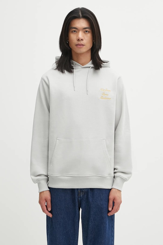 Odzież Drôle de Monsieur bluza bawełniana Le Hoodie Slogan Calligraphy I.HO168.CO127 szary