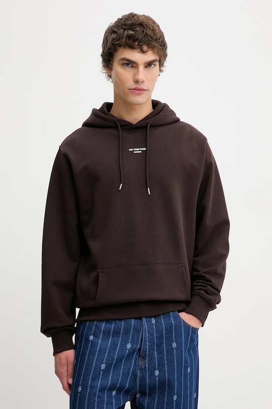 Drôle de Monsieur pamut melegítőfelső Le Hoodie Slogan Classique pamut barna I.HO161.CO127