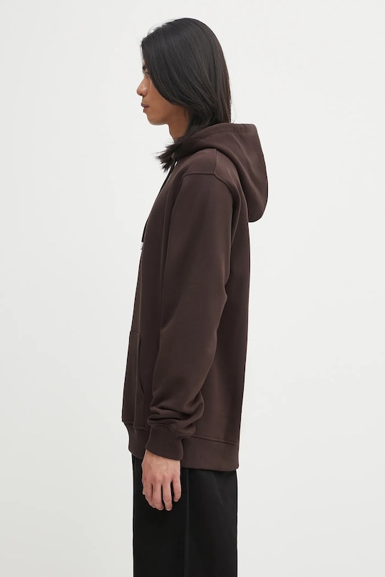 Drôle de Monsieur bluza bawełniana Le Hoodie Slogan Classique I.HO161.CO127 brązowy AW25