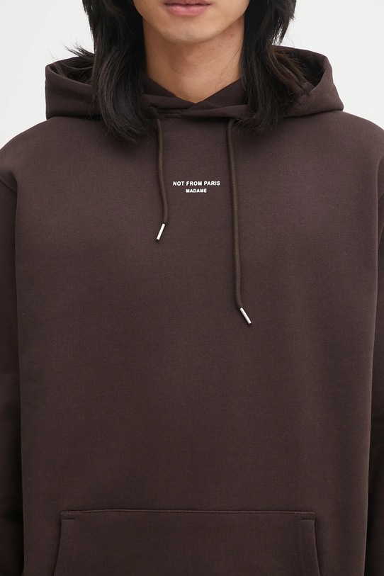 Drôle de Monsieur bluza bawełniana Le Hoodie Slogan Classique brązowy I.HO161.CO127