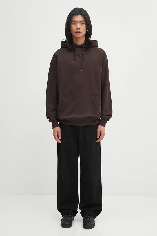 Drôle de Monsieur bluza bawełniana Le Hoodie Slogan Classique I.HO161.CO127 brązowy