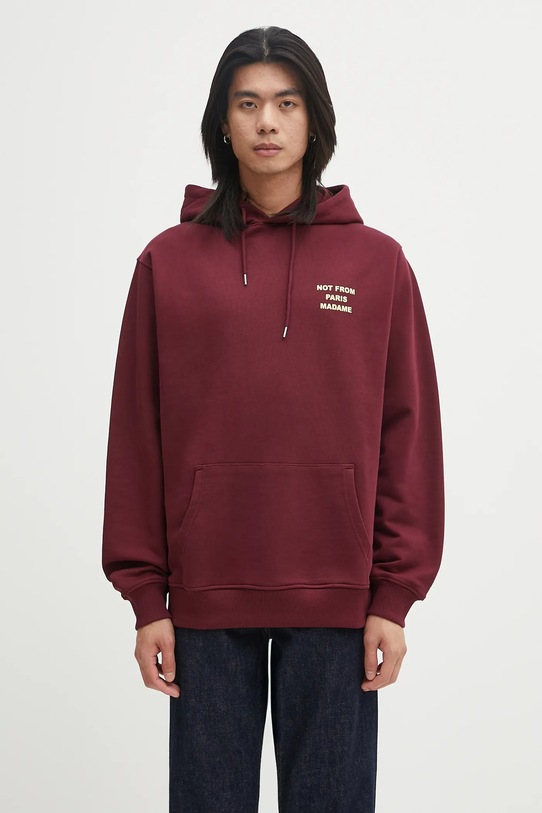 Odzież Drôle de Monsieur bluza bawełniana Le Hoodie Slogan I.HO162.CO127 bordowy