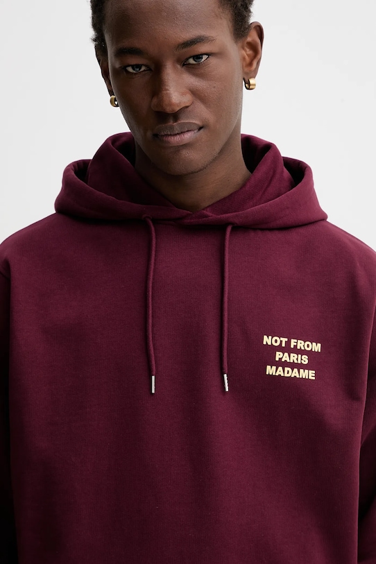 Drôle de Monsieur bluza bawełniana Le Hoodie Slogan bordowy I.HO162.CO127