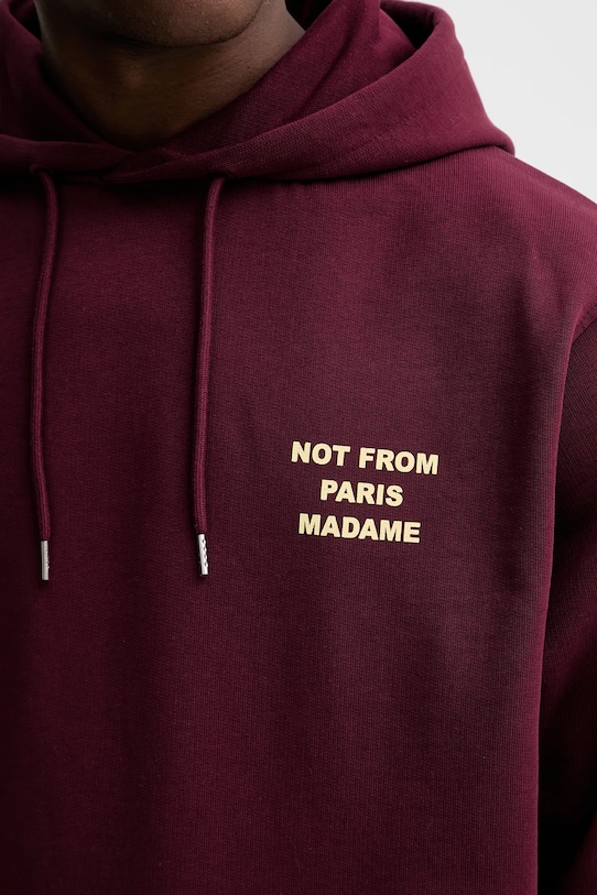 Drôle de Monsieur bluza bawełniana Le Hoodie Slogan I.HO162.CO127 bordowy