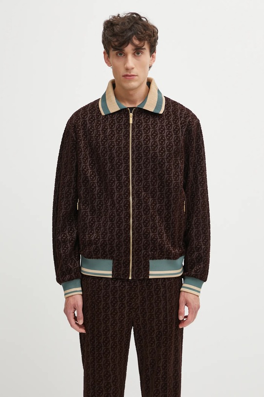 Dukserica Drôle de Monsieur La Veste SurvÍtement Monogramme krivi smeđa I.SJ008.PL159