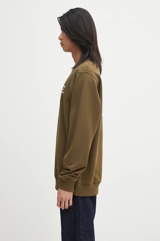 Βαμβακερή μπλούζα Drôle de Monsieur Le Sweatshirt Slogan I.SW149.CO127 πράσινο AW25