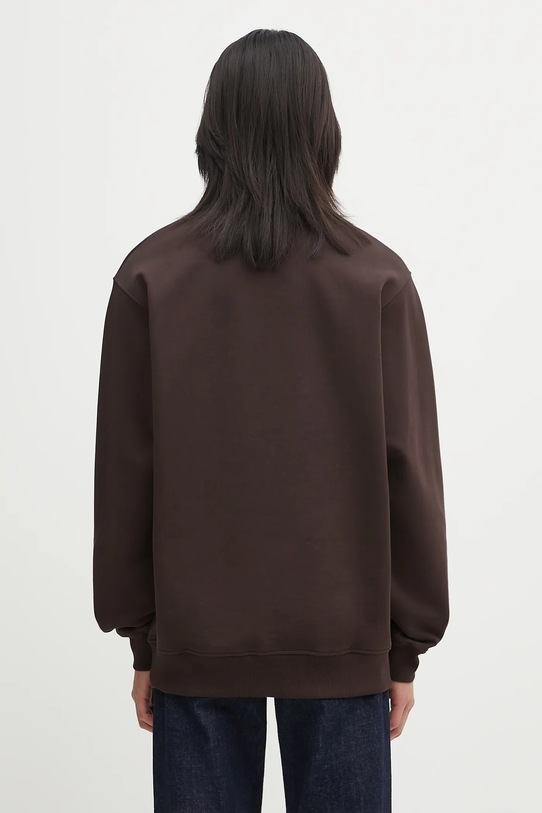 Ρούχα Βαμβακερή μπλούζα Drôle de Monsieur Le Sweatshirt Slogan Classique I.SW148.CO127 καφέ
