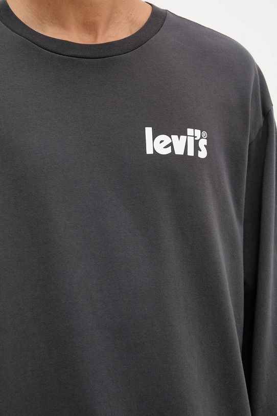 Βαμβακερή μπλούζα με μακριά μανίκια Levi's 005N7.0001 γκρί