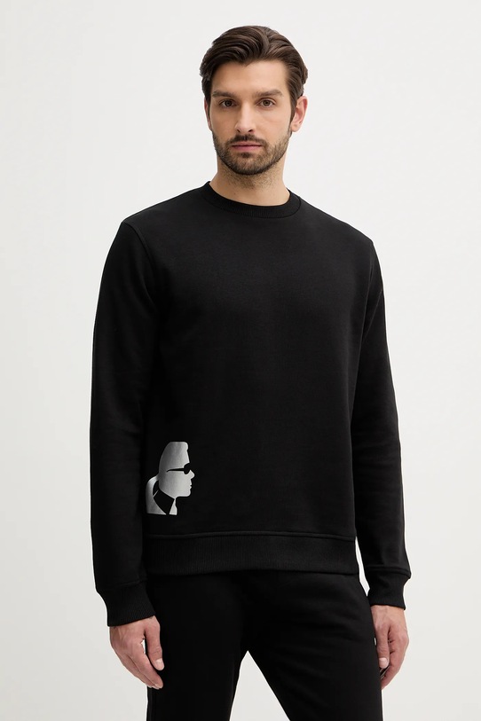 Karl Lagerfeld bluza bawełniana nadruk czarny 554917.705403