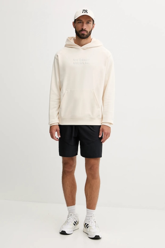 Bavlněná mikina New Balance MT53925PEF béžová AW25