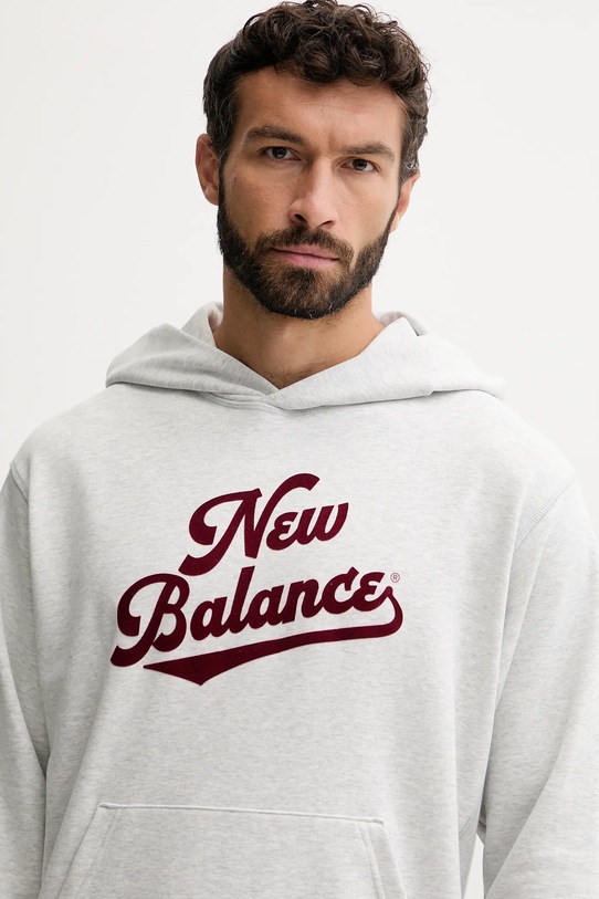 New Balance bluza bawełniana szary MT53902AHH