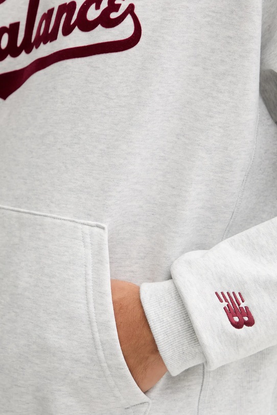 Bavlněná mikina New Balance MT53902AHH šedá