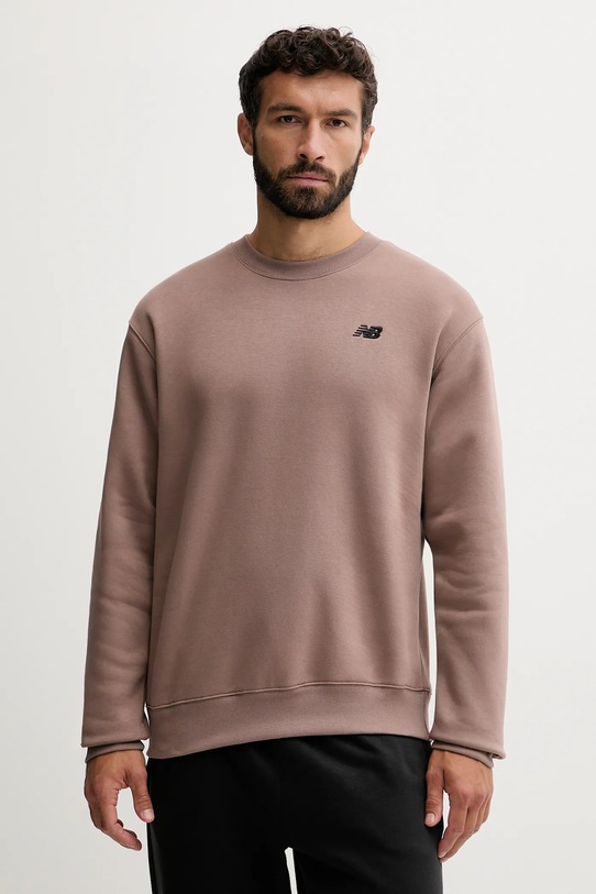 Mikina New Balance nášivka hnědá MT53529EAS