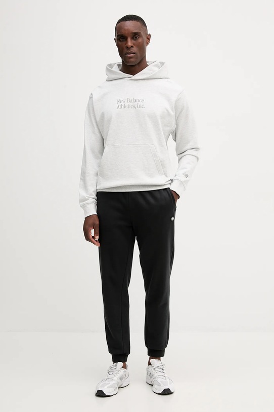 Bavlnená mikina New Balance MT53925AHH sivá AW25