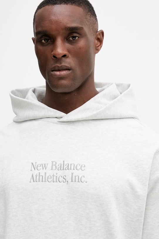 Bavlnená mikina New Balance sivá MT53925AHH