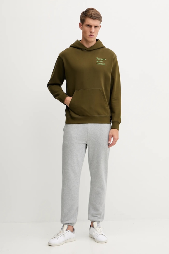 New Balance bluza bawełniana MT53918WDL zielony AW25