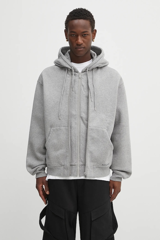 Pamučna dukserica Axel Arigato Trey mélange bez uzorka siva A3432001