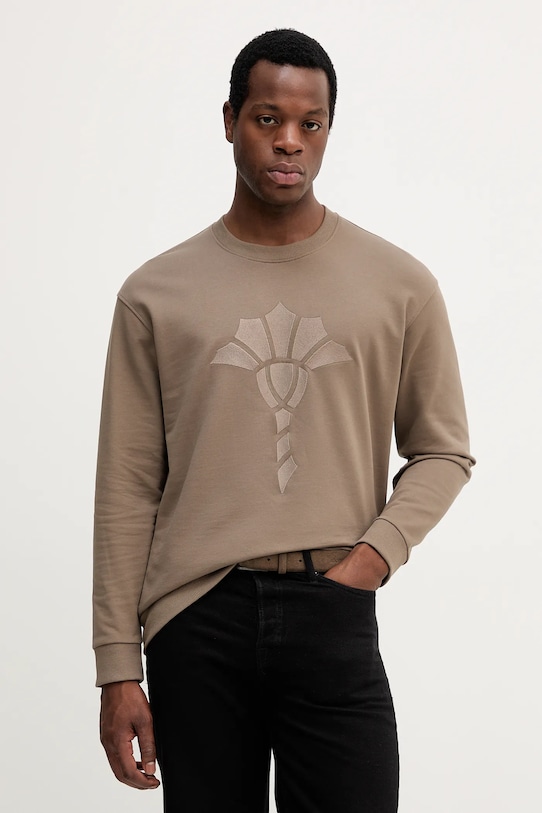 Joop! bluza bawełniana aplikacja brązowy 30046988