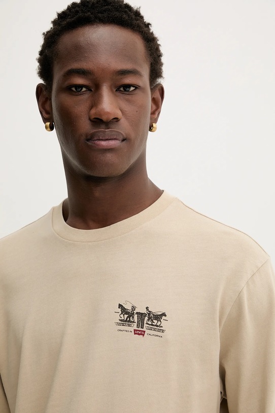 Levi's longsleeve bawełniany beżowy A6145.0054