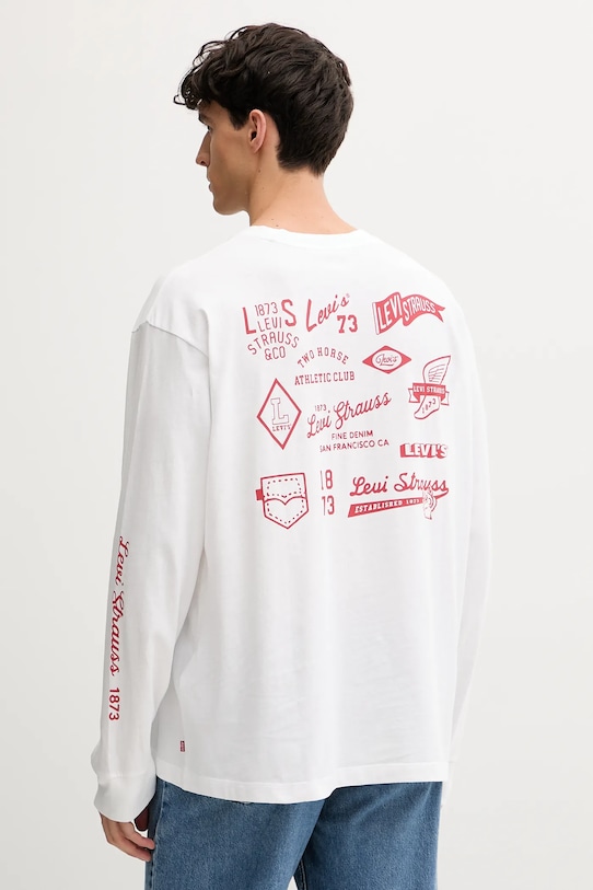 Levi's longsleeve bawełniany nadruk biały A6145.0086