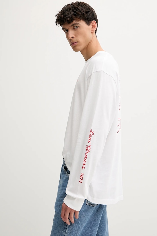 Levi's longsleeve bawełniany biały A6145.0086
