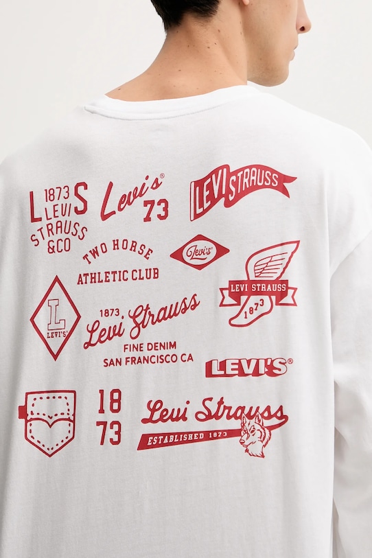 Levi's longsleeve bawełniany A6145.0086 biały
