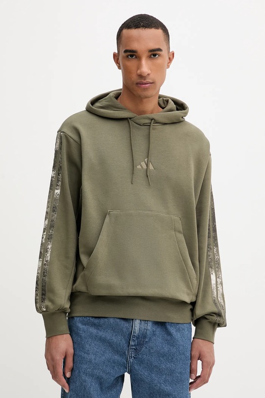 Mikina adidas Seasonal AOP s kapucí zelená JM1723
