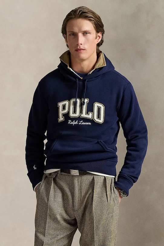 Суичър Polo Ralph Lauren с качулка тъмносин 710981149