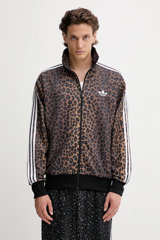 Mikina adidas Originals bez kapuce hnědá JV7578