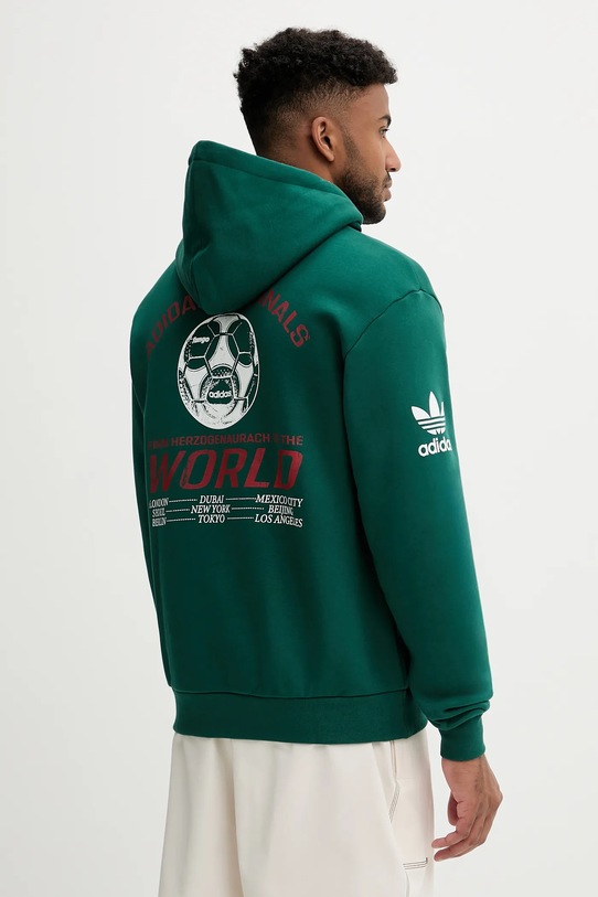 Odzież adidas Originals bluza bawełniana Graphic Hoodie JX3059 zielony