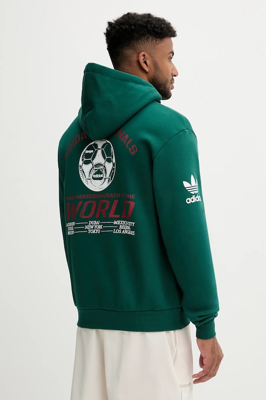 Odzież adidas Originals bluza bawełniana Graphic Hoodie JX3059 zielony