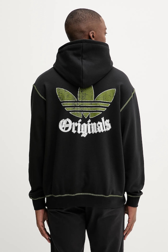 adidas Originals hanorac de bumbac Grfx Hoodie uni negru JY2730