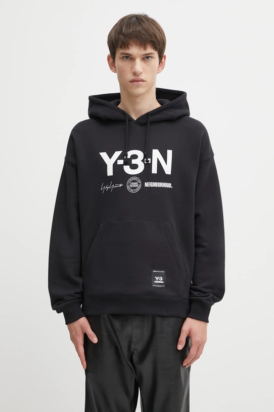 Бавовняна кофта Y-3 x Neighborhood Graphic надрук чорний JW7004