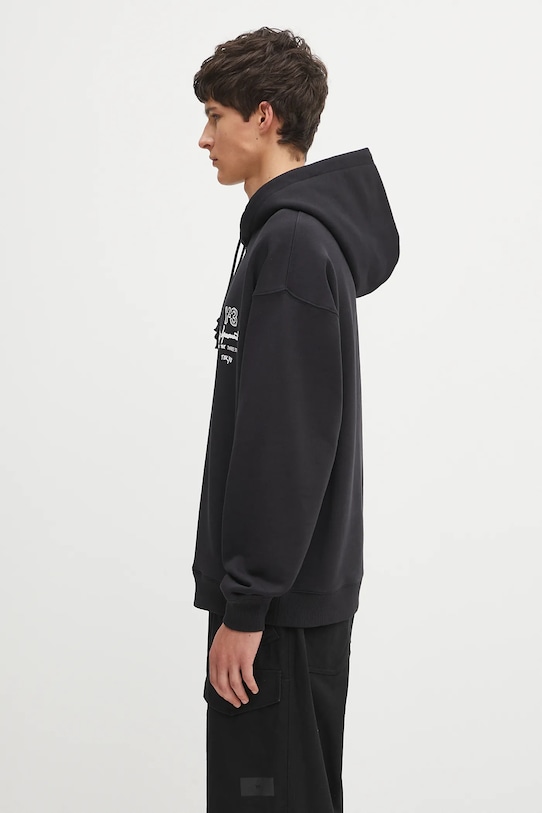 Y-3 bluza bawełniana Merch KB2604 czarny AW25
