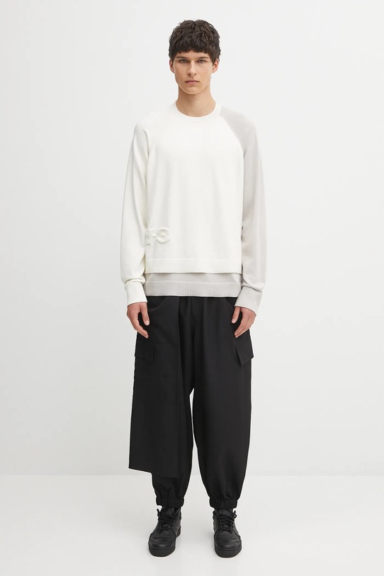 Y-3 sweter Logo Knit KB4642 beżowy