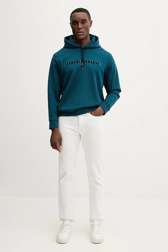 Armani Exchange bluza bawełniana XM001380.AF10830 turkusowy AW25