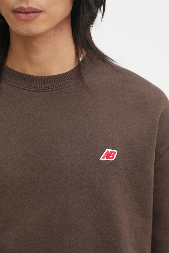 New Balance bluza bawełniana MADE IN USA brązowy MT43541RHE