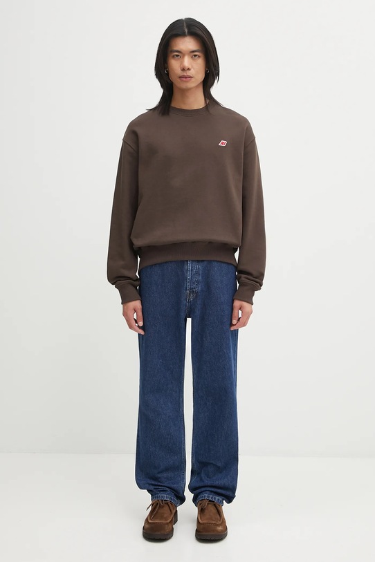 New Balance bluza bawełniana MADE IN USA MT43541RHE brązowy