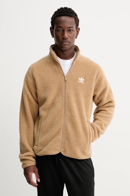 Φλις μπουφάν adidas Originals Essentials χωρίς κουκούλα καφέ JW3530