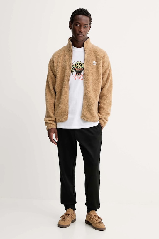 Dukserica od flisa adidas Originals Essentials JW3530 smeđa AW25