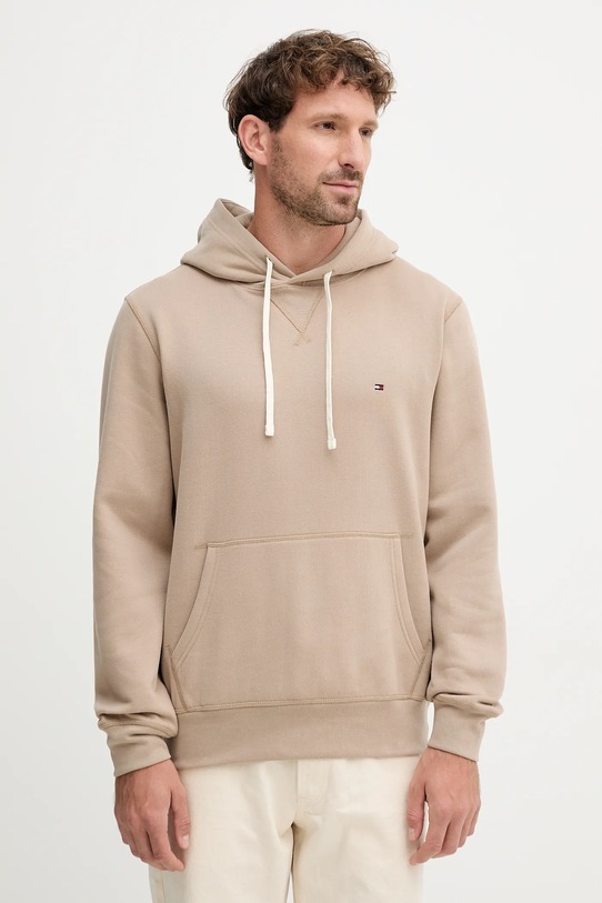 Mikina Tommy Hilfiger s kapucňou béžová MW0MW39997