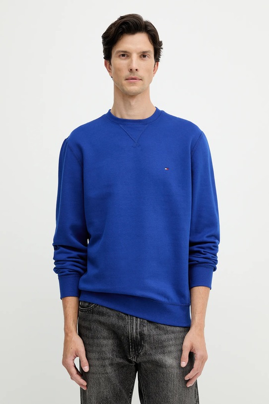 Dukserica Tommy Hilfiger bez uzorka plava MW0MW40000
