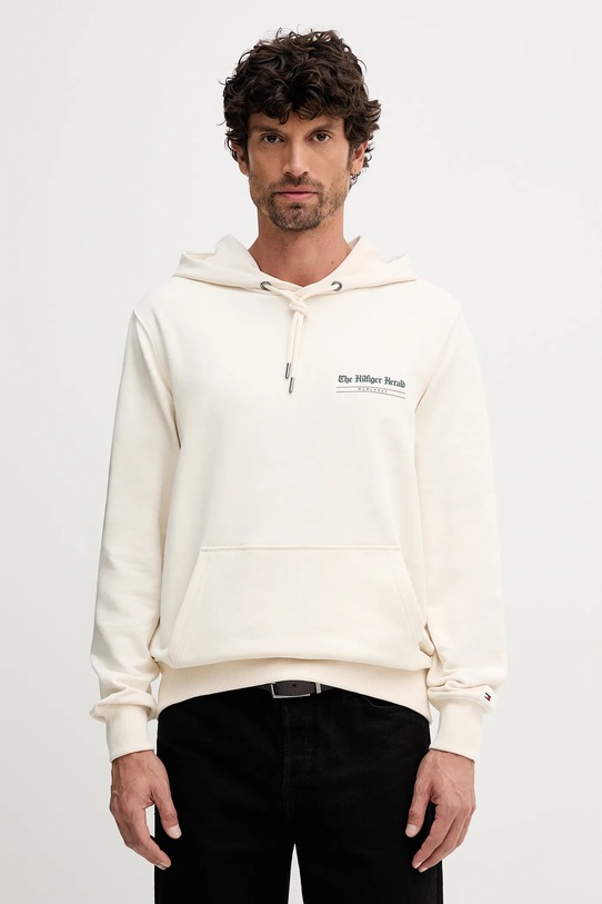 Tommy Hilfiger bluza bawełniana nadruk beżowy MW0MW40065