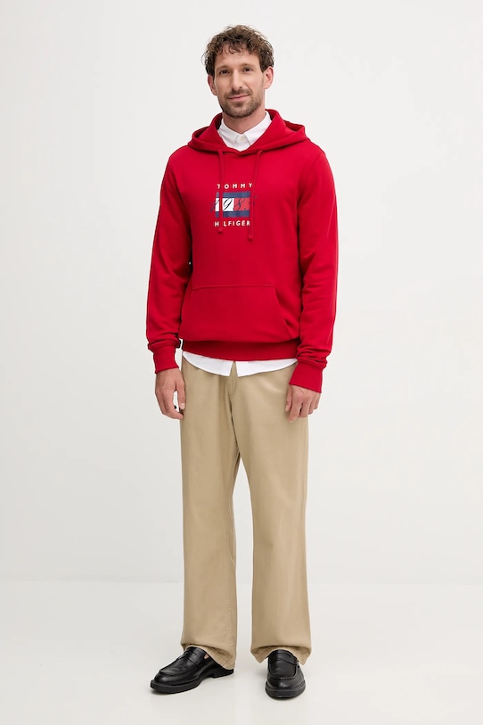 Tommy Hilfiger bluza bawełniana MW0MW41332 czerwony AW25