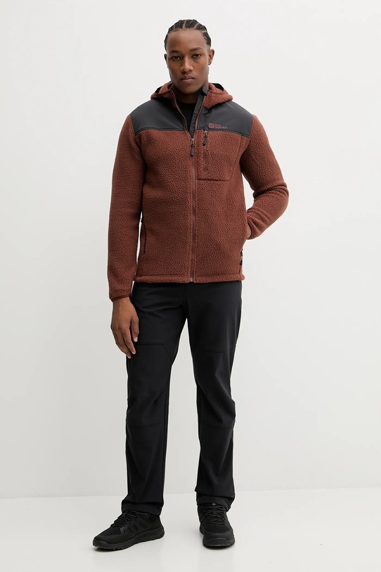 Jack Wolfskin bluza sportowa KAMMWEG PILE 1711271 brązowy AW25