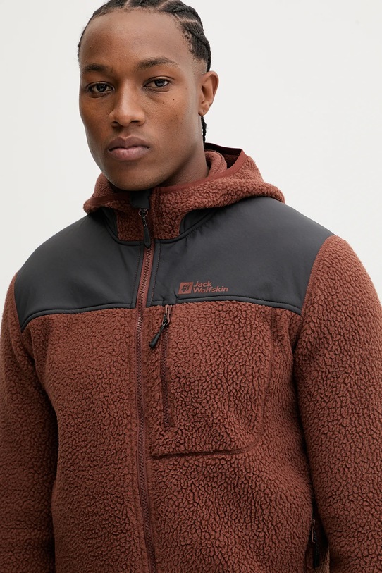 Jack Wolfskin bluza sportowa KAMMWEG PILE brązowy 1711271