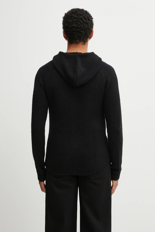 Odzież Heliot Emil kardigan z dodatkiem wełny AW25.M.07.085.BLK01 czarny