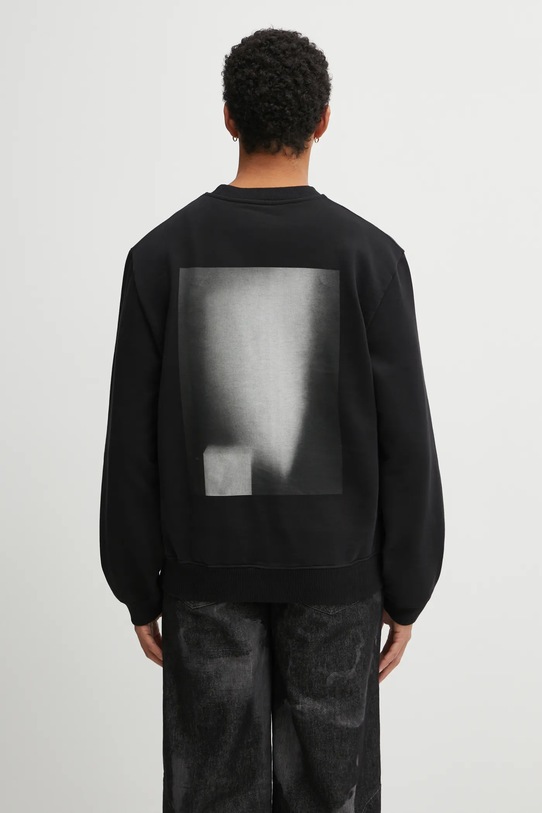 Heliot Emil bluza bawełniana nadruk czarny AW25.M.08.086.BLK01