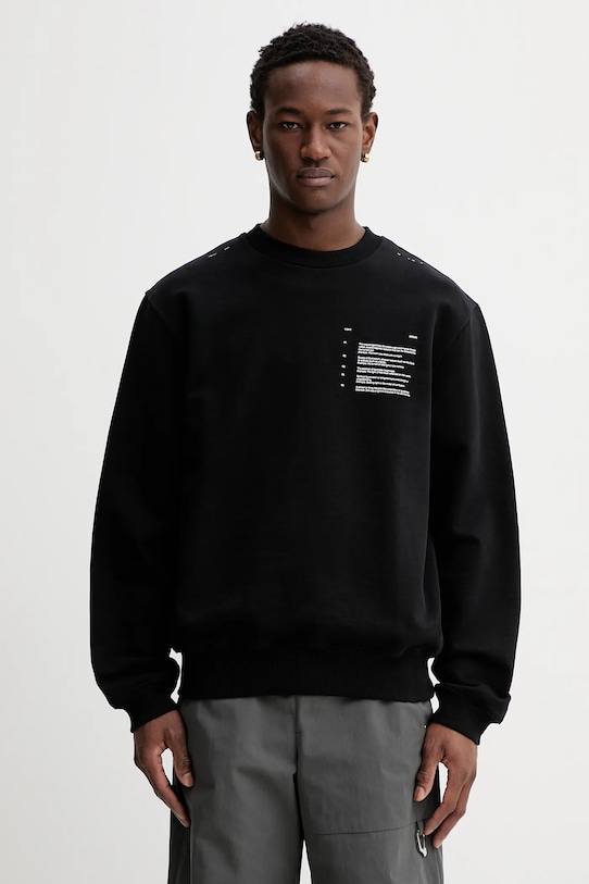 Heliot Emil bluza bawełniana nadruk czarny AW25.M.08.086.BLK01