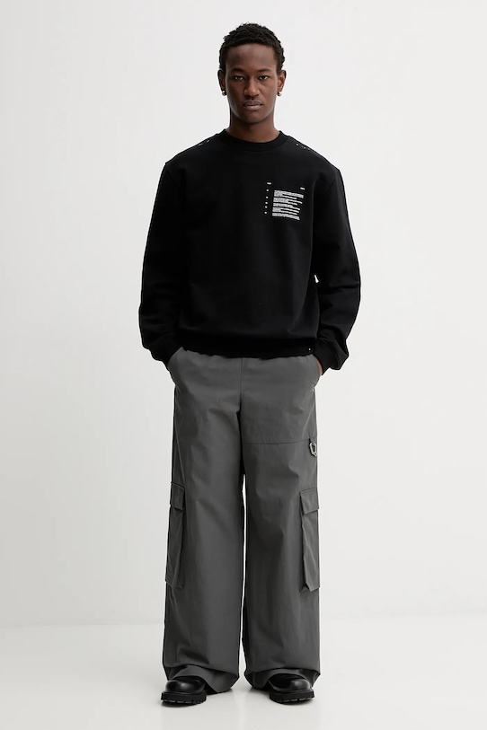 Heliot Emil bluza bawełniana AW25.M.08.086.BLK01 czarny AW25
